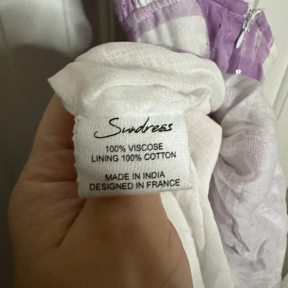 Sundress Serena One Shoulder Dress Gingham Lavender Hi-Low Purple Size Large New — image 8 of 8